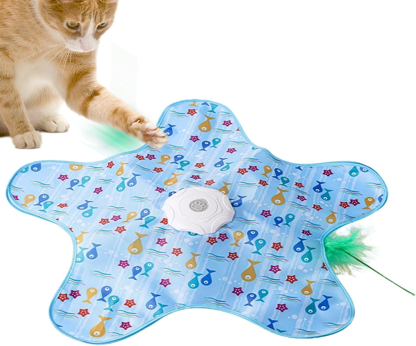 Jouet Chat Interactif Cache-Cache et Tapis Électrique de Chasse