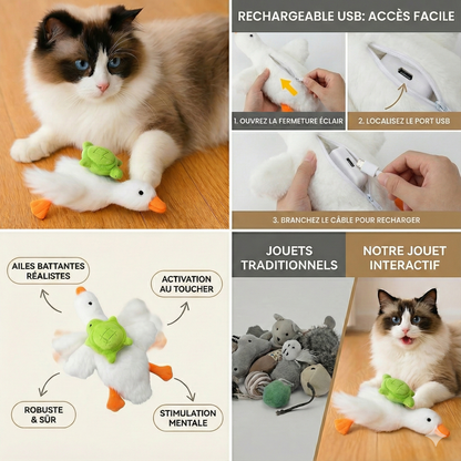 Oiseau en Peluche électrique avec Ailes battantes - Jouet pour Chat