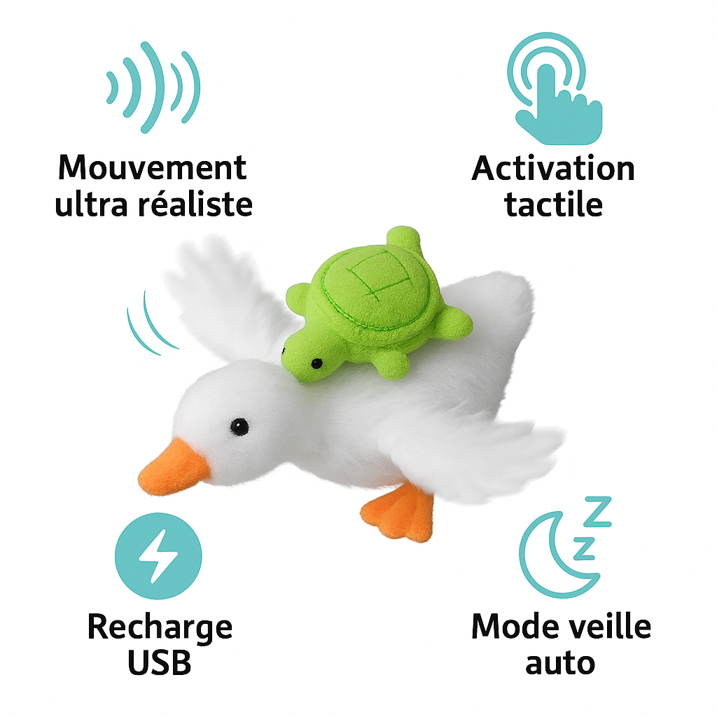 Oiseau en Peluche électrique avec Ailes battantes - Jouet pour Chat